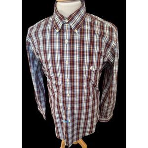 Brooks Brother Non Iron Sz L Slim Fit Multi Color‎ Plaid Button Front Shirt